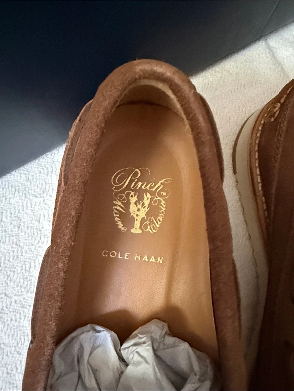 Cole Haan Brown Suede Leather-Lace Moccasin Loafers
